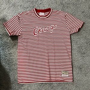 Mitchell & Ness red and white striped Chicago tee